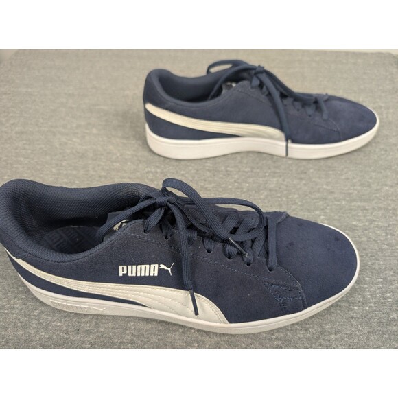 Puma Smash V2 Blue White Suede Leather Shoes Sneakers Size 12 Style 364989-04 - Picture 5 of 11